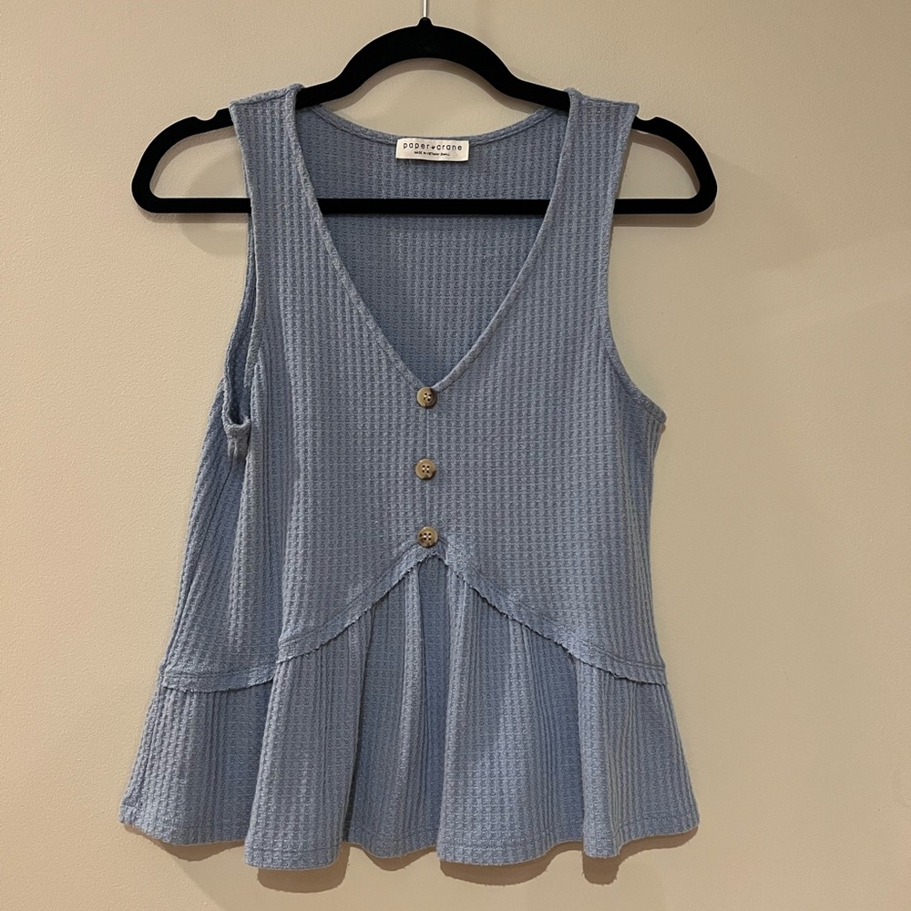 Paper Crane Light Blue Sleeveless Top